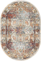 Unique Loom Isabella Collection Area Rug - Adjani (4' 1" x 6' 1" Oval, Ivory/ Beige)