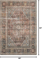 Loloi Loren Collection LQ-13 Brick/Midnight 5'-0" x 7'-6" Area Rug