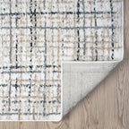 Abani Grey Area Rug for Living Room, Bedroom - Crosshatch Pattern- 8' x 10' -Durable & Easy to Clean