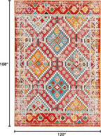 SAFAVIEH Madison Collection Area Rug - 10' x 14', Rust & Pink, Boho Diamond Distressed Design, Non-Shedding & Easy Care, Ideal for High Traffic Areas in Living Room, Bedroom (MAD418Q)