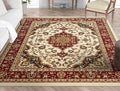 Well Woven Barclay Collection Medallion Kashan Ivory 8x10 Area Rug - for Living Room, Bedroom, and Dining Room