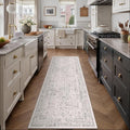 Gray Runner Rug 2x8 Hallway Machine Washable Kitchen Vintage Distressed Non Slip Long Carpet Indoor Grey Retro Floral Bedroom Accent Throw Rug for Bathroom Office Laundry Dining Living Room