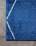 Unique Loom Trellis Frieze Collection Area Rug - Geometric (7' Square, Navy Blue/ Ivory)