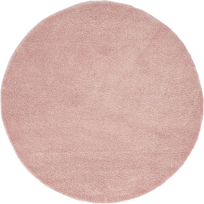 Unique Loom Solo Collection Area Rug - Calabasas (6' 1" Round, Pink)