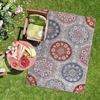 CAMILSON Indoor Outdoor Rug 8x10 Bohemian Medallion Floral Area Rugs for Indoor and Outdoor Patios Easy-Cleaning Non-Shedding Living Room Garden and Kitchen Washable Outside Carpet (8 x 10-Multicolor)