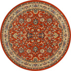 Unique Loom Sialk Hill Collection Area Rug - Washington (8' Round Terracotta/Cream)