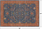 Washable 2x3 Entry Rug Front Door Indoor, Farmhouse Small Area Rugs for Kitchen, Bathroom, Entrance, Non Slip Rubber Backed, Perfect for Boho Décor (2x3 Navy Blue)