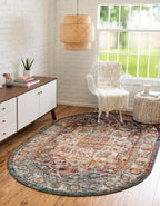Unique Loom Isabella Collection Area Rug - Adjani (7' 10" x 10' Oval, Multi/ Beige)