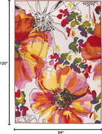 Rugshop Modern Bright Flowers Non-Slip (Non-Skid) Area Rug 8 x 10 (7' 10" x 10') Multi