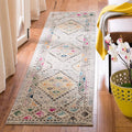 SAFAVIEH Madison Collection Runner Rug - 2'2" x 18', Grey & Yellow, Boho Diamond Distressed Design, Non-Shedding & Easy Care, Ideal for High Traffic Areas in Living Room, Bedroom (MAD418F)