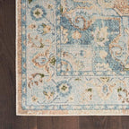 Nourison Home Astra Machine Washable Beige Blue 2'2" x 8' Area Rug - Easy Clean, Non Shedding, Bed Room, Living Room, Dining Room, Kitchen (8' Runner)