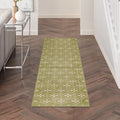 Nourison Home Nourison Essentials Green Ivory 2'2" x 7'6" Area Rug - Easy Clean, Non Shedding, Bed Room, Living Room, Dining Room, Kitchen (8' Runner)