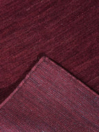 Hand Knotted Loom Wool ECO-Friendly Area Rugs - 2'6"x8', Runner, Dark Red Color, Solid Plain Design, High Pile Handmade Anti Skid Area Rugs for Living Room, Bed Room (L00111)