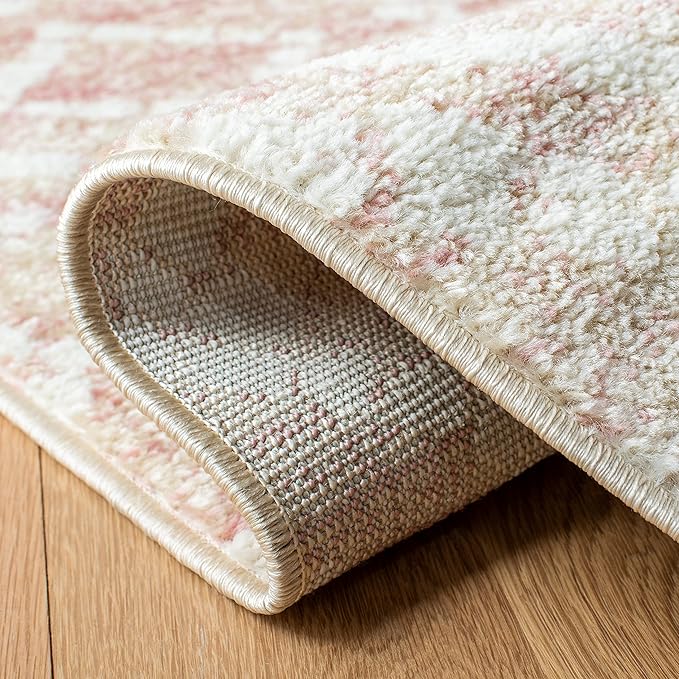 SAFAVIEH Adirondack Collection Area Rug - 6' x 9', Rose & Gold, Modern Diamond Distressed Design, Non-Shedding & Easy Care, Ideal for High Traffic Areas in Living Room, Bedroom (ADR131Q)