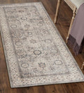 ReaLife Rugs Machine Washable Area Rug - Living Room Bedroom Bathroom Kitchen Entryway Office - Padded Low Pile Stain Resistant Premium - Boho Farmhouse Vintage - Paz - Beige Gray Ivory 2'6" x 10'
