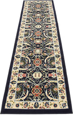 Unique Loom Espahan Collection Area Rug - Cape Cod (2' 2" x 8' 2" Runner, Navy Blue/ Black)