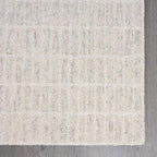 Hand-Tufted 100% Wool Area Rug – Unique Modern Geometric Grid Pattern, Soft Plush Textured Carpet for Living Room, Bedroom, Dining Room & Entryway (Grey, 5' Round)