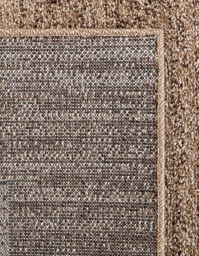 Rugs.com Angelica Collection Rug – 6 Ft Runner Light Brown Medium-Pile Rug Perfect for Hallways, Entryways