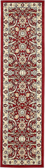 Unique Loom Espahan Collection Area Rug - Cape Cod (2' 2" x 8' 2" Runner, Red/ Beige)