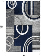 GLORY RUGS Area Rug Modern Soft Hand Carved Contemporary Floor Carpet with Premium Fluffy Texture for Indoor Living Dining Room and Bedroom Area (8x10, Navy)