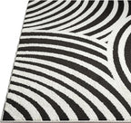 Abani Nomad Cream & Black Area Rug 5' x 8' for Living Room, Bedroom - Black Linear Curves Design - Durable & Easy to Clean