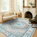 Oriental Rug. Washable Vintage Turkish Oushak Antique Inspired Area Rugs. Runner Rugs Luxury Living Room Bedroom Bathroom Kitchen Nursery Home Office (856GG, 7'5" x 9'8")