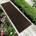 English Home Custom Size Non Slip Striped Design Durable Anti Slip Back Tough Pile Runner Rug for Hallway, Outdoor, Indoor, Commercial, Residential, Pool, Office (Brown, 26" x 40')