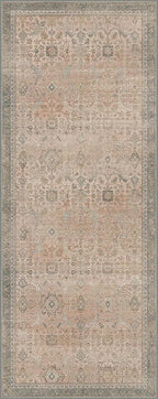2x5 Runner Rug Machine Washable Boho Runners for Hallway,Ultra-Thin Low Pile Rug,Lightweight Indoor Carpet,Non Slip Floral Runners for Enrtyway, Corridor, Home Office, Kitchen,Light Beige