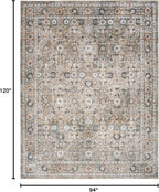 Nourison Home Astra Machine Washable Gold Grey 7'10" x 10' Area Rug - Easy Clean, Non Shedding, Bed Room, Living Room, Dining Room, Kitchen (8' x 10')