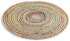 REDEARTH · Jute Cotton Chindi Area Rug - 3' Round Rug, Handwoven, Non-Shedding, Soft & Durable – Multi Tones for Home Décor in Living Room, Dining Room, Bedroom, Set of 2