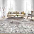 6x8 Area Rug Living Room: Washable Large Abstract Soft Stain Resistant Indoor Floor Rugs Non Slip Accent Carpet for Bedroom Nursery Playroom Office Dining Room Dorm Home House- Gray Rust