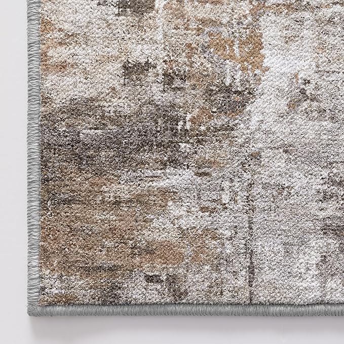 LUMI 8x10 Washable Area Rug for Living Room, Ultra Soft Modern Abstract Rugs Non Slip with Rubber Backing, Low Profile, High Traffic, Stain Resistant Carpets, Ideal for Bedroom, Dining Room, Indoor