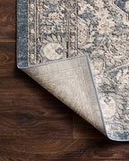 Loloi Teagan Collection TEA-01 Denim/Mist 6'-7" x 9'-2" Area Rug, Large, Soft Neutral Rug, High-Traffic for Living Room, Bedroom, Home Office, Dining Area