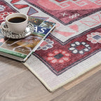 Fame Rugs Turkish Rug. Washable Vintage Oriental Antique Inspired Traditional Doormat Small Modern Area Rugs Luxury Entryway Entry Bedroom Bathroom Kitchen (378RR, 7'5 x 9'9)