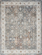 Nourison Home Astra Machine Washable Ivory Multicolor 6'7" x 9' Area Rug - Easy Clean, Non Shedding, Bed Room, Living Room, Dining Room, Kitchen (7' x 9')