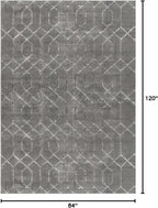 Marilyn Monroe Glam Collection Area Rug - Trellis (7'x 10' Rectangle, Gray Silver/ Silver)