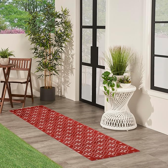 Nourison Home Nourison Essentials Brick Ivory 2'2" x 7'6" Area Rug - Easy Clean, Non Shedding, Bed Room, Living Room, Dining Room, Kitchen (8' Runner)