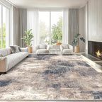 AMADA HOMEFURNISHING 8x10 Area Rugs for Living Room, Modern Abstract Rug with Non-Slip Backing & Low Pile, Large Washable Rug with Abstract Pattern for Bedroom, Dinning Room, Home Office,Brown