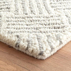 Dash & Albert Layers Grey Hand Hooked Wool Rug, 9.5 X 13.5 Feet, Grey/Ivory Geometric Pattern