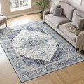 Dripex 9x12 Area Rugs - Stain Resistant Washable Rug Distressed Rugs for Living Room Dining Room Bedroom Anti-Slip Low-Pile and Soft Accent Rug Farmhouse Office Home Decor, Pet & Child Friendly