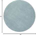 Eyely UES100S-6R Supersoft Haze Solid Low-Pile Indoor Area Rug, Coastal, Bohemian, Minimalist, Classic, Casual for Bedroom,Kitchen,Living Room,Non Shedding,Easy-Washing, Blue, 6' Round