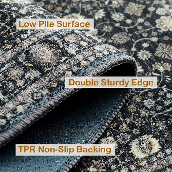 Washable Area Rugs 6x9,Boho Area Rug,Collapsible Area Rug for Bedroom, Entryway, Kitchen, Bathroom