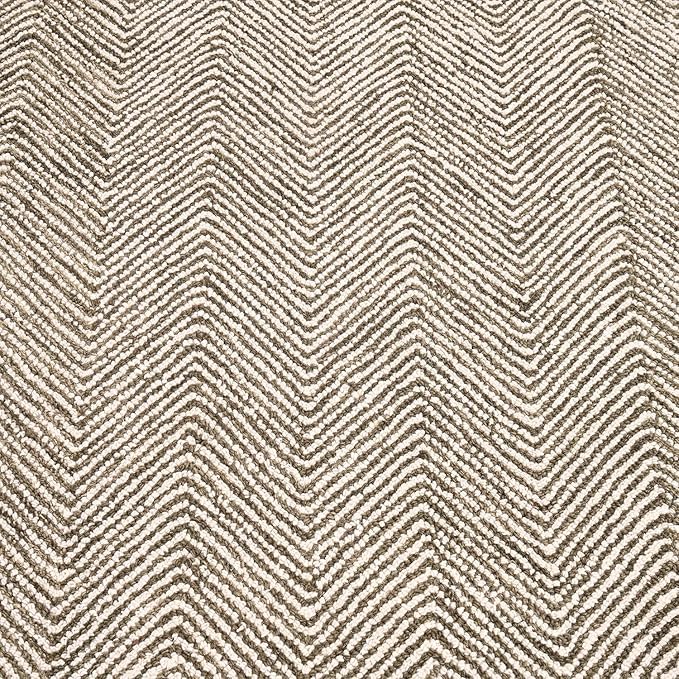 Modern Herringbone Chevron Collection Handcrafted Wool Area Rug - Durable, Zigzag Pattern, for High Traffic, Contemporary Design for Living Room, Bedroom, Dining Room Decor (Dark Olive, 6' x 9')
