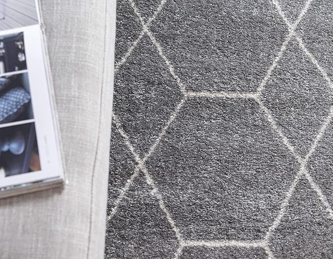 Unique Loom Trellis Frieze Collection Area Rug - Geometric (6' Square, Light Gray/ Ivory)