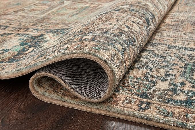 Loloi Margot Collection MAT-02 Terracotta/Lagoon 7'-6" x 9'-6" Area Rug feat. CloudPile, No-Shed Easy Clean Large Patterned Area Rug for Living Room, Bedroom, Dining Area