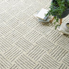 Dash & Albert Layers Grey Hand Hooked Wool Rug, 6 X 9 Feet, Grey/Ivory Geometric Pattern