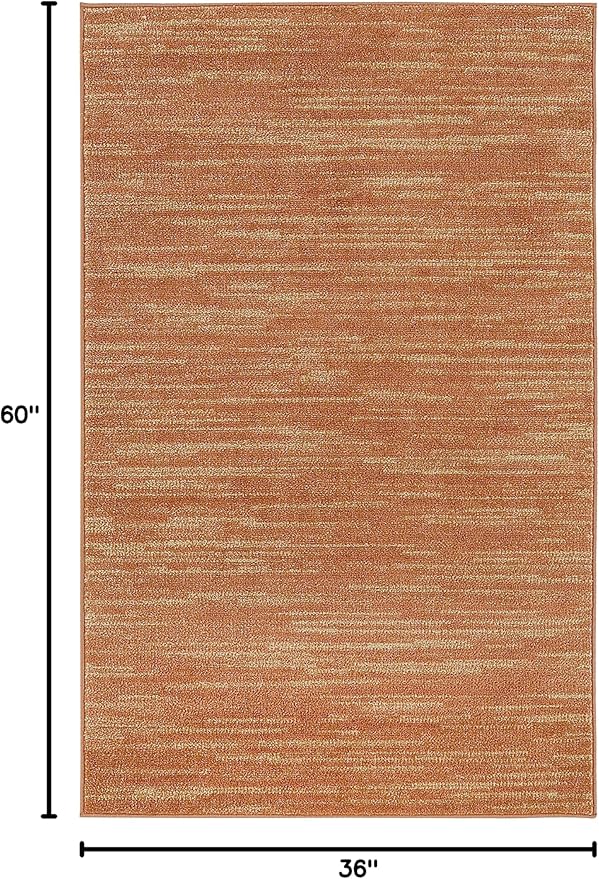 Nourison Home Nourison Essentials Rust 3' x 5' Area Rug - Easy Clean, Non Shedding, Bed Room, Living Room, Dining Room, Kitchen (3' x 5')