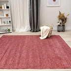 Alfa Rich 5x8 Dark Pink Washable Area Rugs for Living Room Bedroom Kitchen Girls Cotton Decor Rug