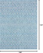 Unique Loom Outdoor Trellis Collection Area Rug - Tribal Trellis (9' x 12' Rectangle, Aqua/ Ivory)