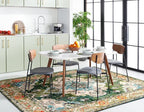 SAFAVIEH Monaco Collection Area Rug - 10' x 14', Forest Green & Light Blue, Medallion Distressed Design, Non-Shedding & Easy Care, Ideal for High Traffic Areas in Living Room, Bedroom (MNC243F)